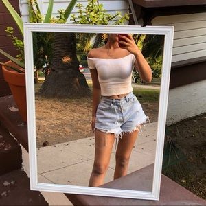 White off the shoulder crop top